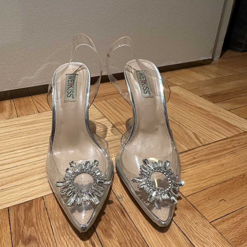 Amina Muaddi Clear PVC dupe size 9